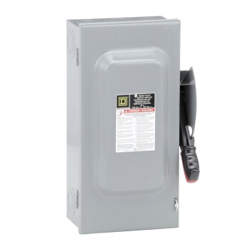 Safety switch, heavy duty, non fusible, 60A, 3 wire, 3 poles, 60hp, 600VAC/DC, Type 1 - Schneider Electric