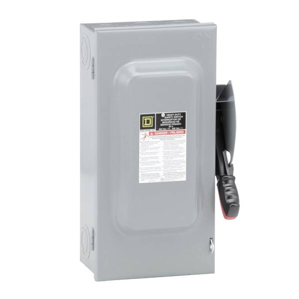 Safety switch, heavy duty, non fusible, 60A, 3 wire, 3 poles, 60hp, 600VAC/DC, Type 1 - 1