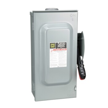 Safety switch, heavy duty, non fusible, 60A, 3 wire, 3 poles, 60hp, 600VAC/DC, Type 3R, bolt on hub provision - Schneider Electric