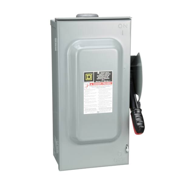 Safety switch, heavy duty, non fusible, 60A, 3 wire, 3 poles, 60hp, 600VAC/DC, Type 3R, bolt on hub provision - 1