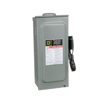 Single throw safety switch, heavy duty, non-fusible disconnect, 3 poles, 600V AC/DC, 30A ,Type 3R , aluminium conductor - Schneider Electric