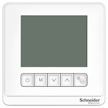 SpaceLogic thermostat, fan coil proportional, standalone, LCD 5 Button, 4P, 3 fan, external sensor, 240V, white - Schneider Electric