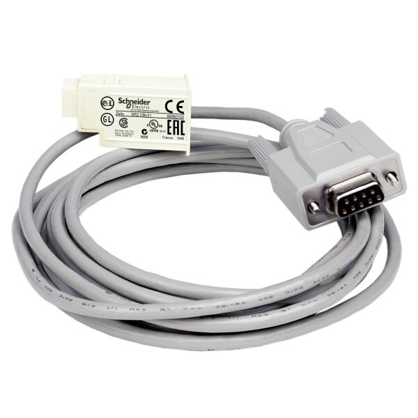 SUB D 9 pin PC connecting cable, for smart relay Zelio Logic, 3 m - 1