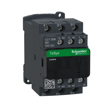 TeSys Deca contactor - 3P(3 NO) - AC-3/AC-3e - <lt/>= 440 V 9 A - 24 V DC coil - Schneider Electric
