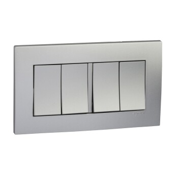 Vivace 16AX 250V 4gang 2Way Switch,Aluminium Silver - Schneider Electric