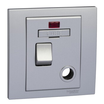 Vivace - switched fuse mechanism - 13 A 250 V - aluminium silver - Schneider Electric