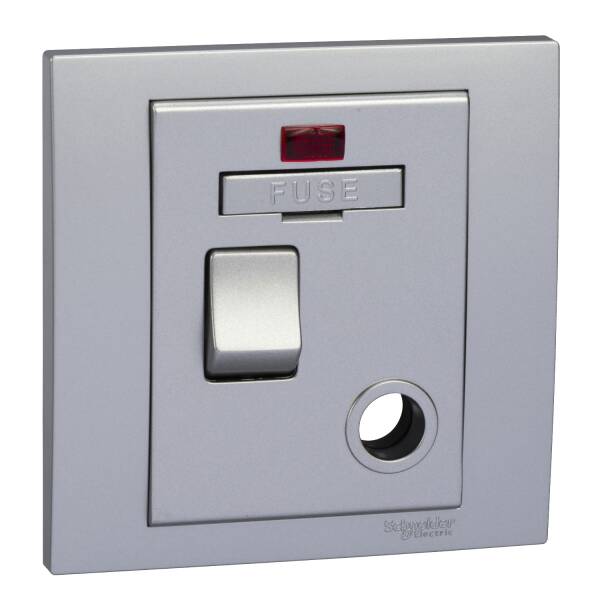 Vivace - switched fuse mechanism - 13 A 250 V - aluminium silver - 1